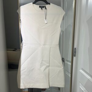 Theory Ivory Cap Sleeve Mini Dress